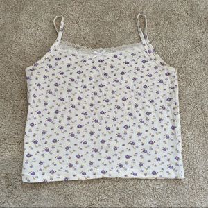 Floral cropped tank